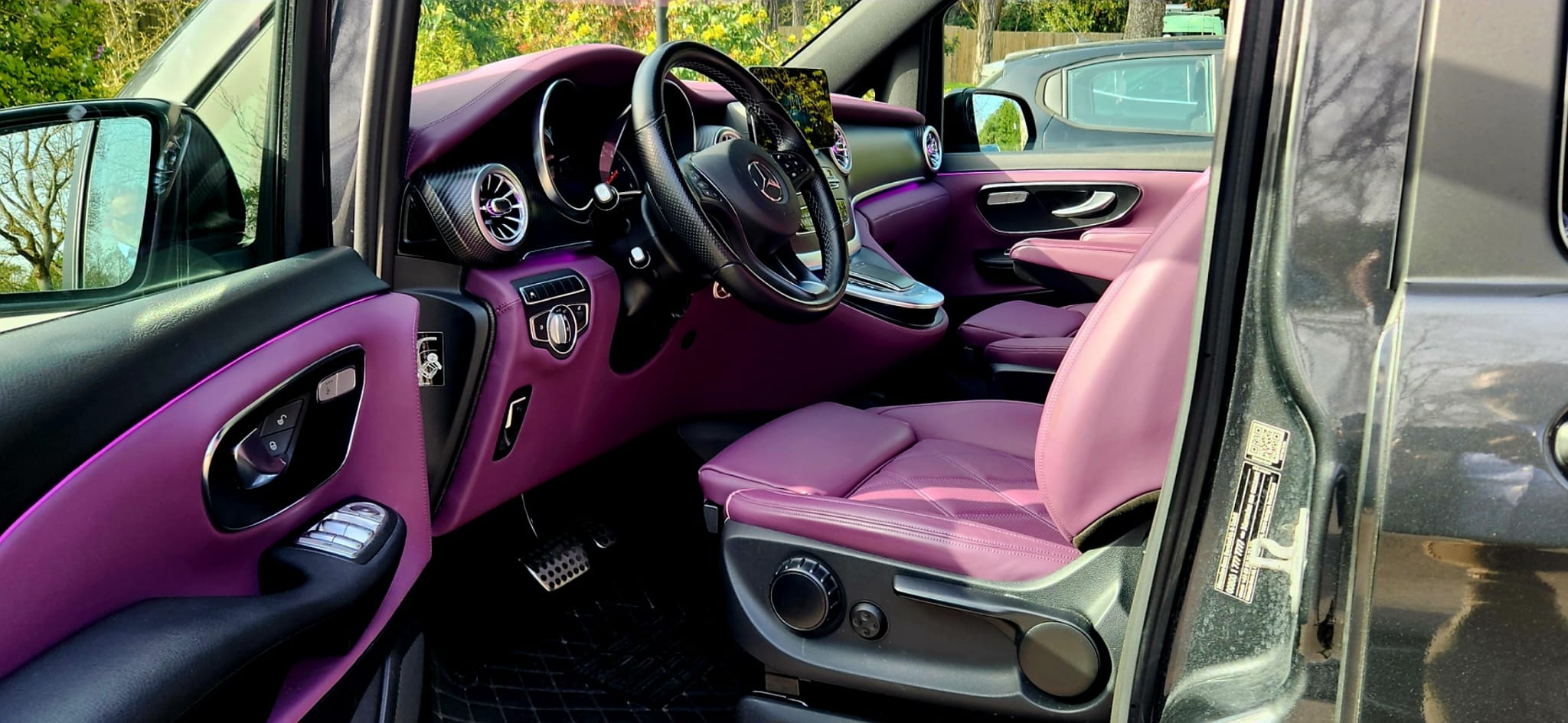 premium mercedes v class interior for airport transfer chauffeur service